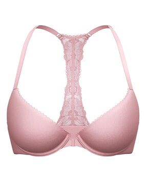 VICTORIAS SECRET Body By Victoria Lightly Lined Racerback Demi Bra 34DD Front